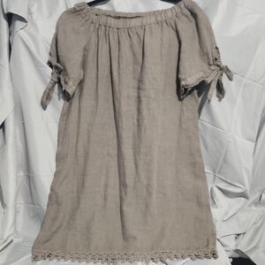 Lungo L'arno 100% Linen Beige Dress